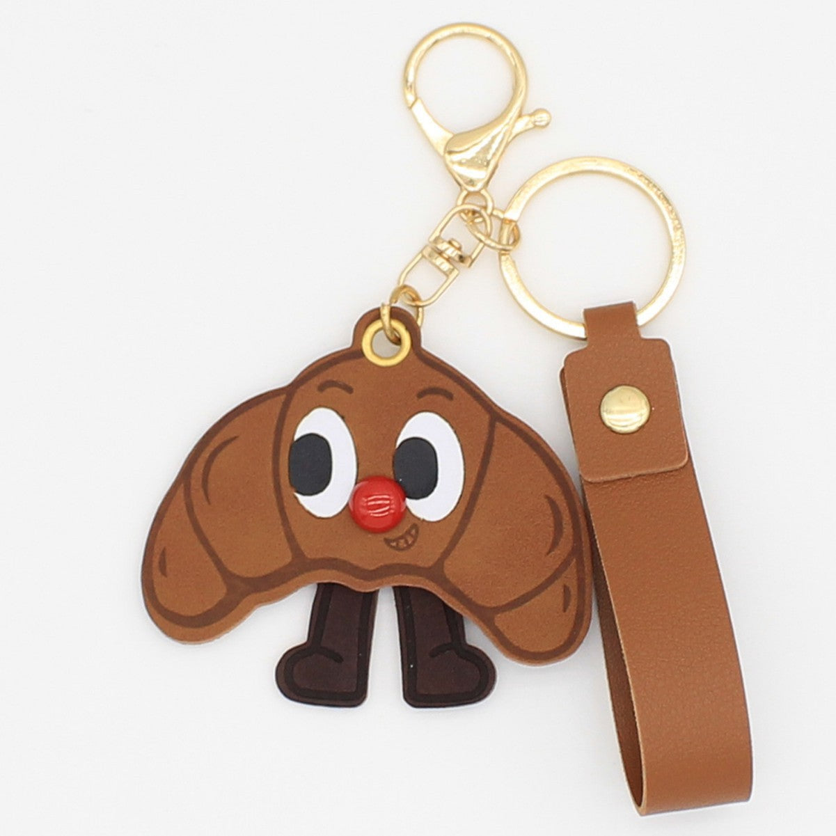 Wholesale Three-dimensional pu creative croissant toast hanging bag car pendant keychain